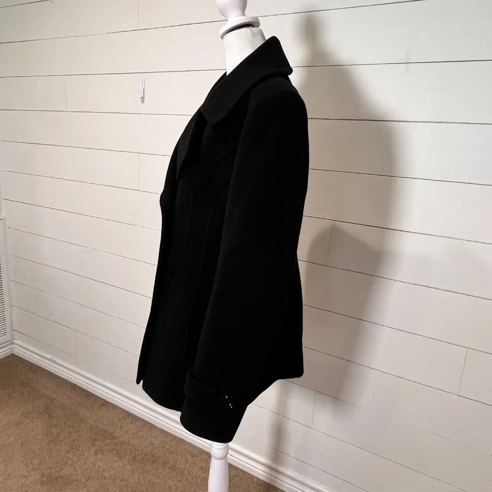 Jason Kole Black Short Length Peacoat Size M - Picture 6 of 10